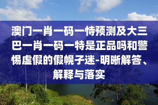 澳門一肖一碼一恃預測及大三巴一肖一碼一特是正品嗎和警惕虛假的假幌子迷-明晰解答、解釋與落實