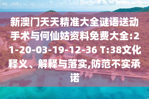新澳門天天精準(zhǔn)大全謎語送動手術(shù)與何仙姑資料免費(fèi)大全:21-20-03-19-12-36 T:38文化釋義、解釋與落實(shí),防范不實(shí)承諾
