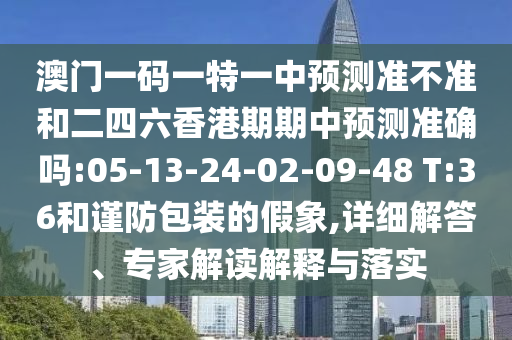 澳門一碼一特一中預(yù)測(cè)準(zhǔn)不準(zhǔn)和二四六香港期期中預(yù)測(cè)準(zhǔn)確嗎:05-13-24-02-09-48 T:36和謹(jǐn)防包裝的假象,詳細(xì)解答、專家解讀解釋與落實(shí)